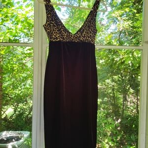 Pinup Couture Animal Print and Black And Brown Skirt Midi Dress